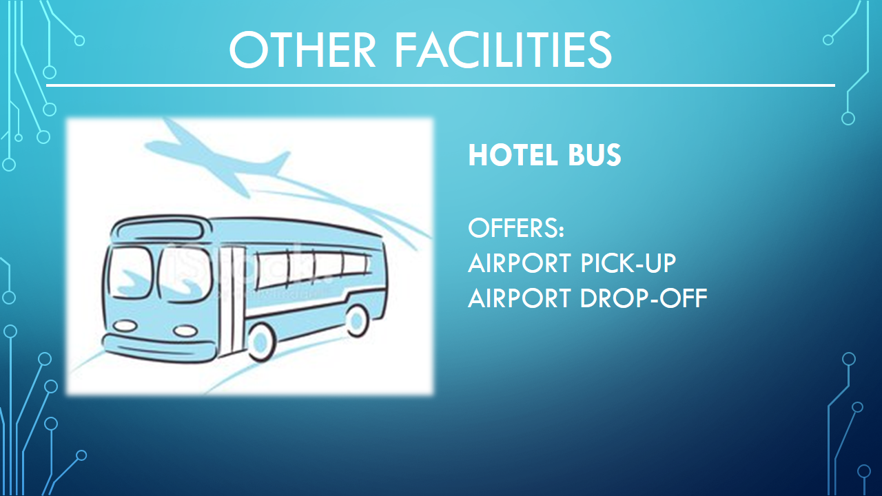Illustration of hotel bus services for airport transfers.