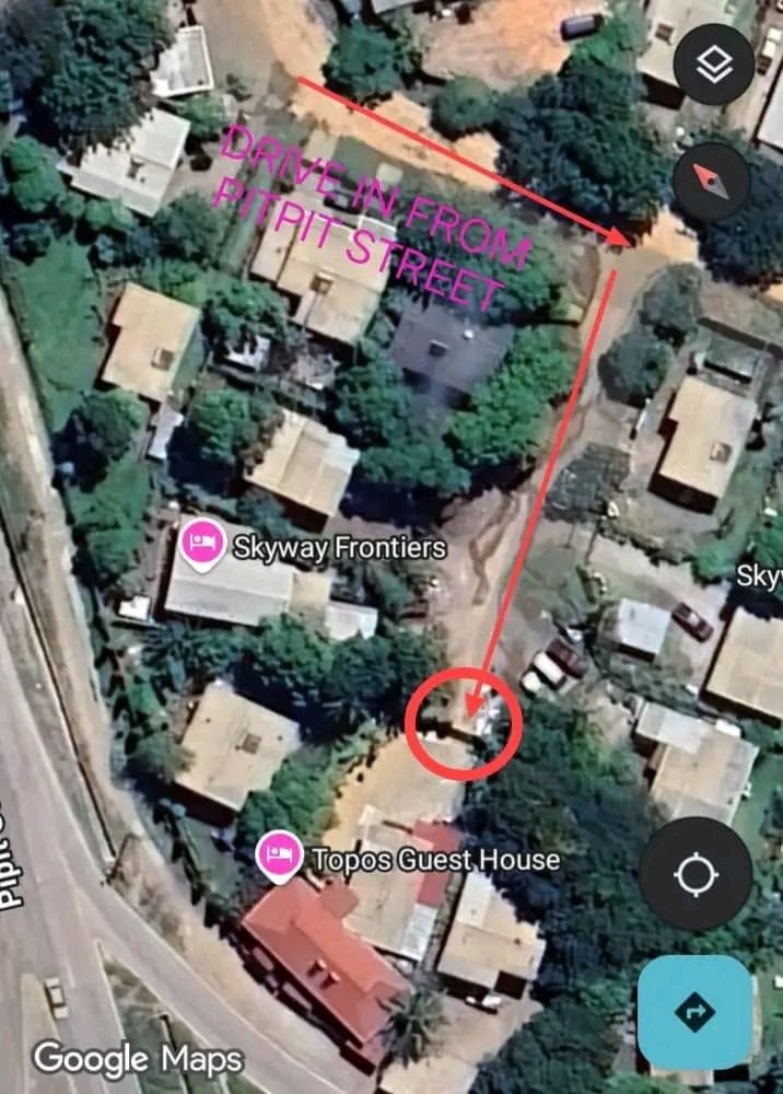 Satellite map showing the location and driving directions to the property.