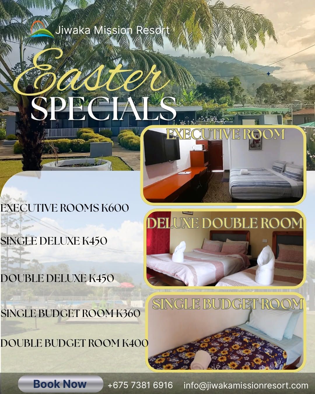 Collage showcasing executive and deluxe guest rooms