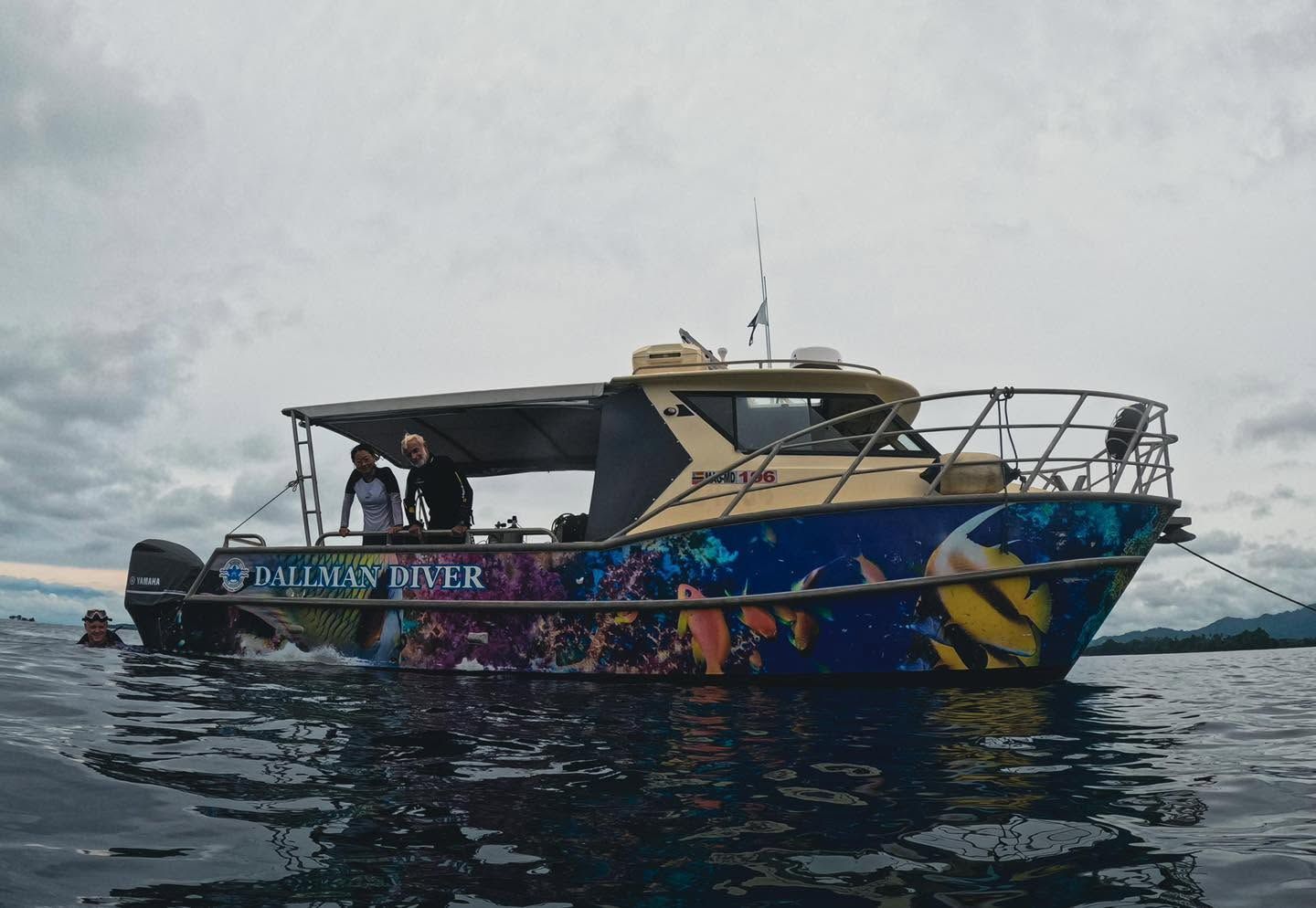 The 'Dallman Diver' boat on the water during a dive trip