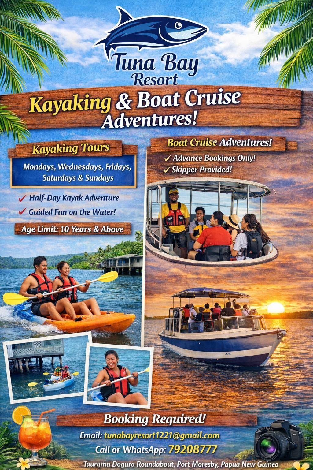 Guests enjoying kayaking and boat cruise adventures on the water
